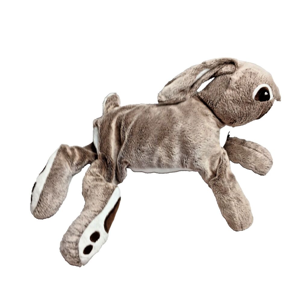 IKEA Bunny Rabbit Plush Vandring Hare Laying Gray Floppy Toy Soft Sewn Eyes 16”